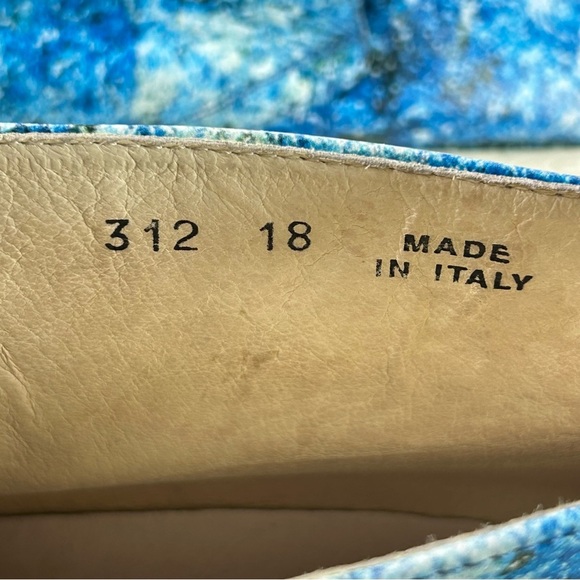 Del Toro Chukka Boots Blue Leather Splatter Sneaker Made in Italy Men’s Size 18 - Picture 9 of 10